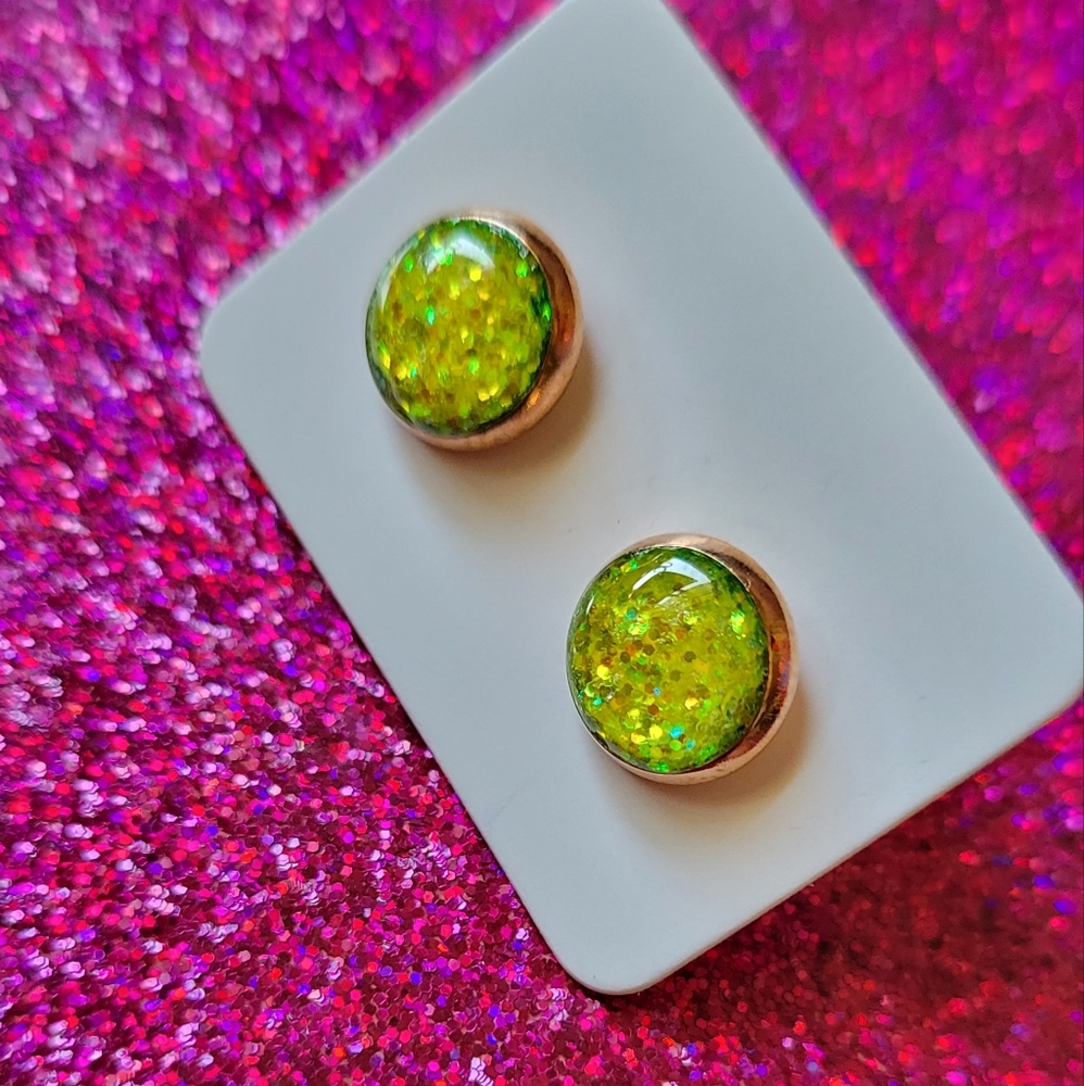 Hand made glitter earrings